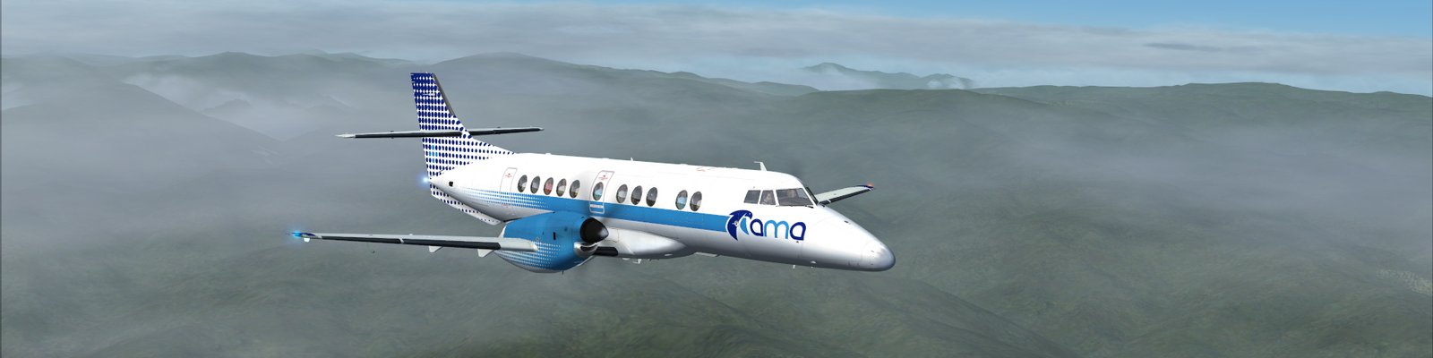 Jetstream 4100 in the Andras Meridian 2017 livery, over Papua New Guinea